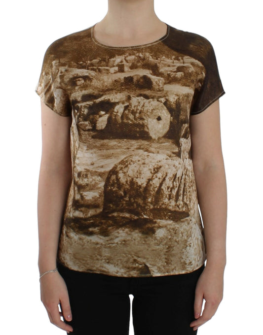 Dolce & Gabbana Brown Taormina silk blouse Dolce & Gabbana