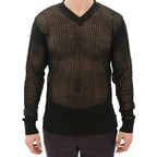 Dolce & Gabbana Dark Green Runway Netz Pullover Netted Sweater
