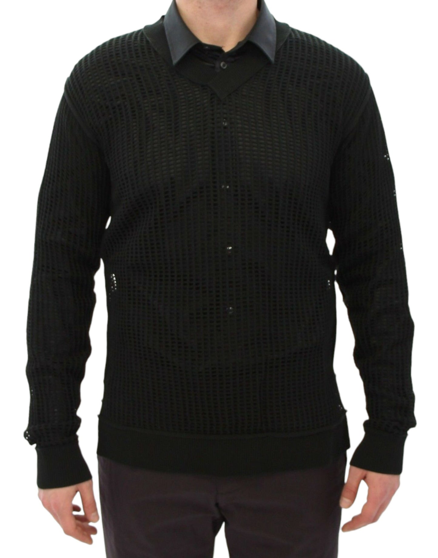 Dolce & Gabbana Dark Green Runway Netz Pullover Netted Sweater Dolce & Gabbana