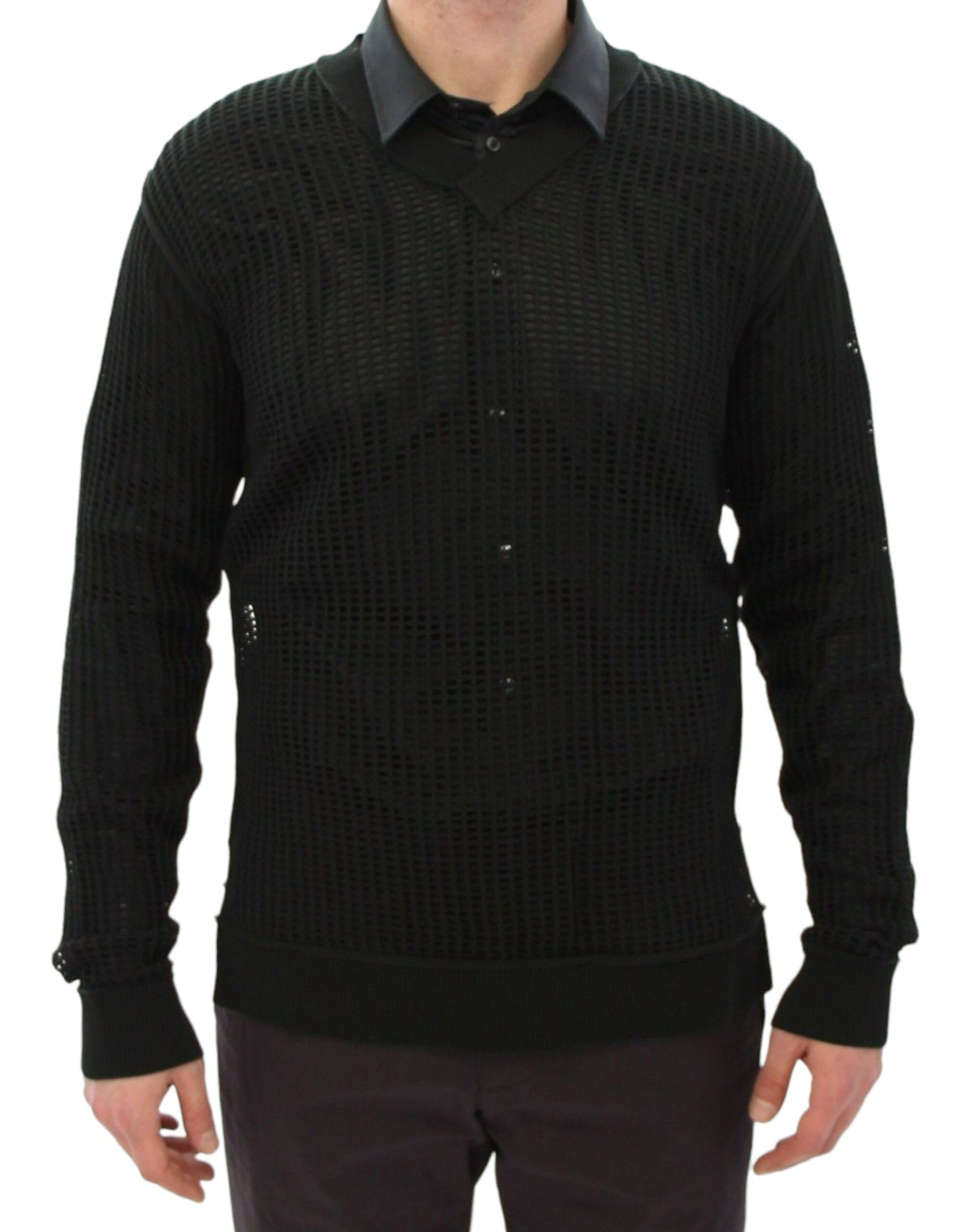 Dolce & Gabbana Dark Green Runway Netz Pullover Netted Sweater Dolce & Gabbana