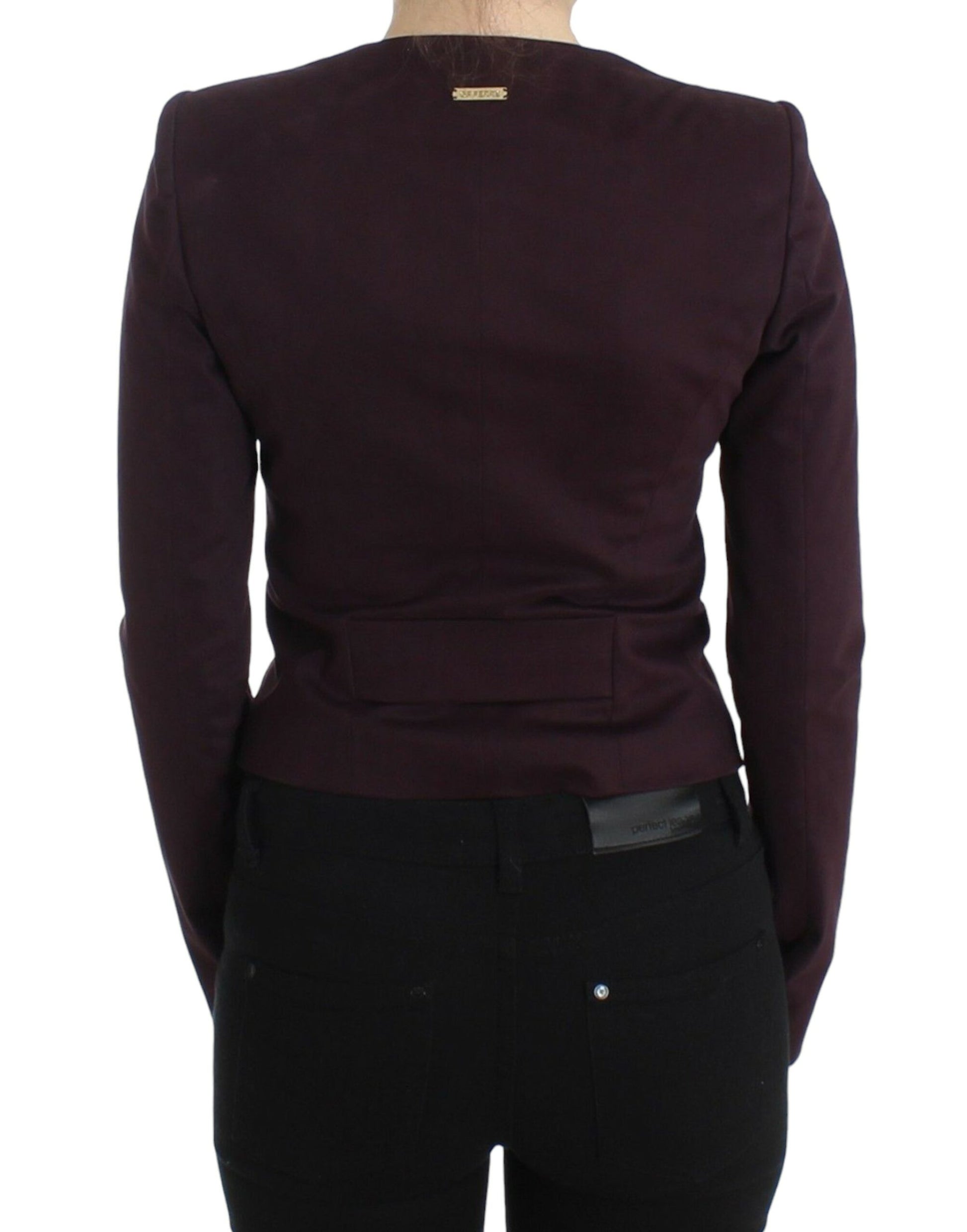 GF Ferre Purple Ruched Jacket Coat Blazer Short GF Ferre