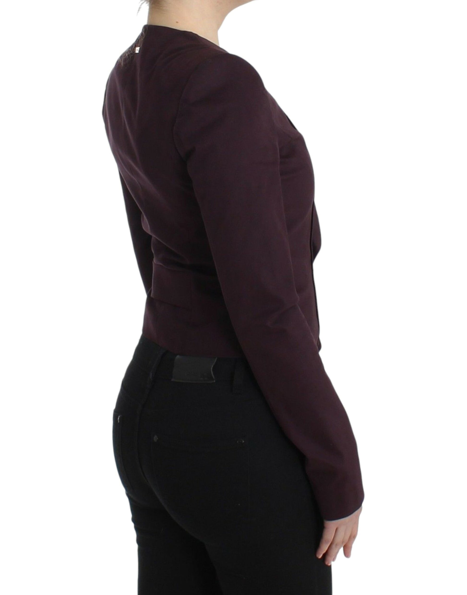 GF Ferre Purple Ruched Jacket Coat Blazer Short GF Ferre