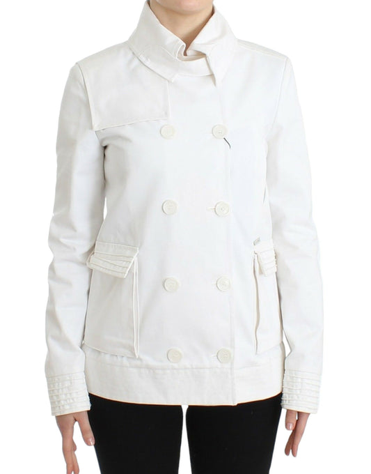 GF Ferre White Double Breasted Jacket Coat Blazer GF Ferre