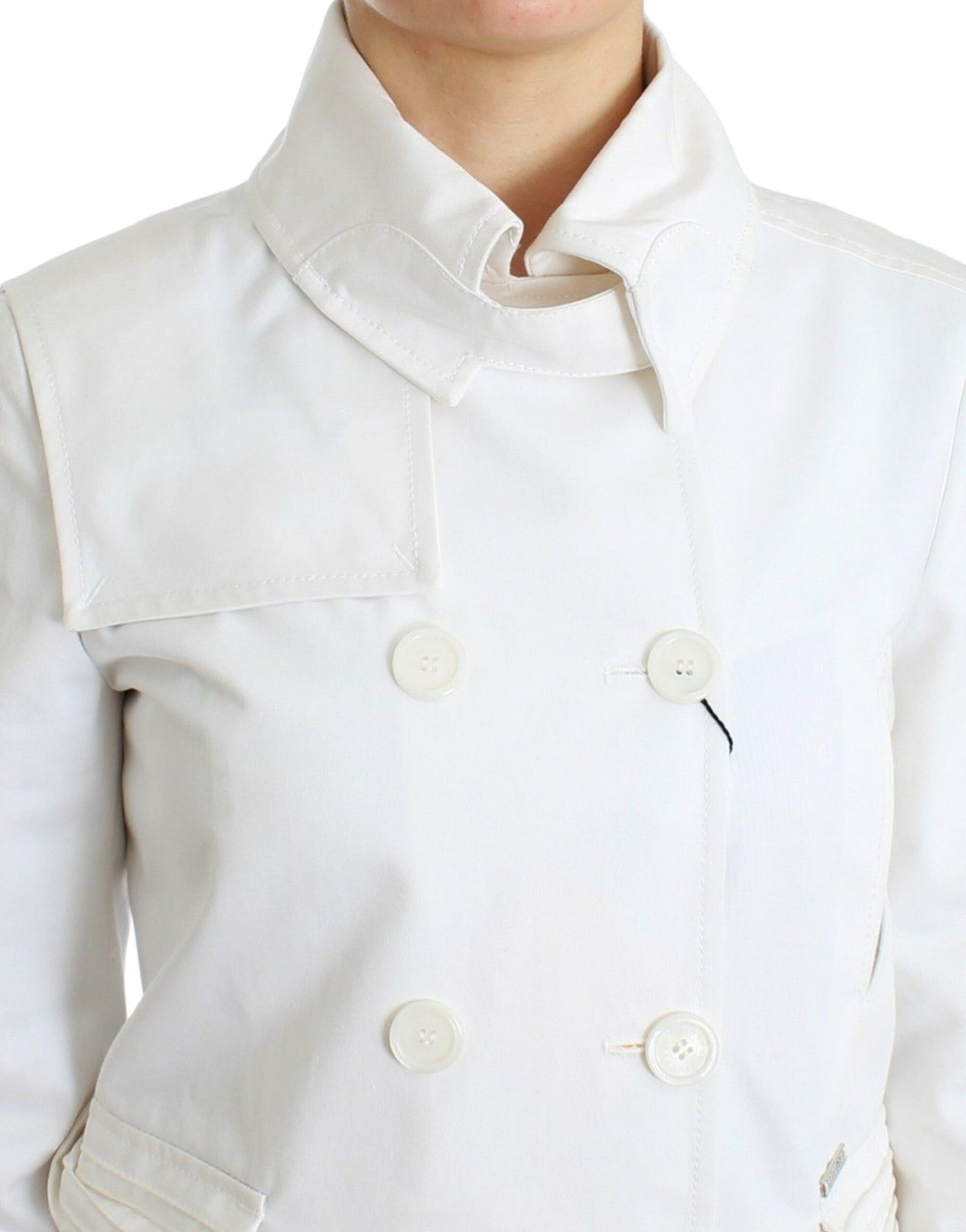 GF Ferre White Double Breasted Jacket Coat Blazer GF Ferre