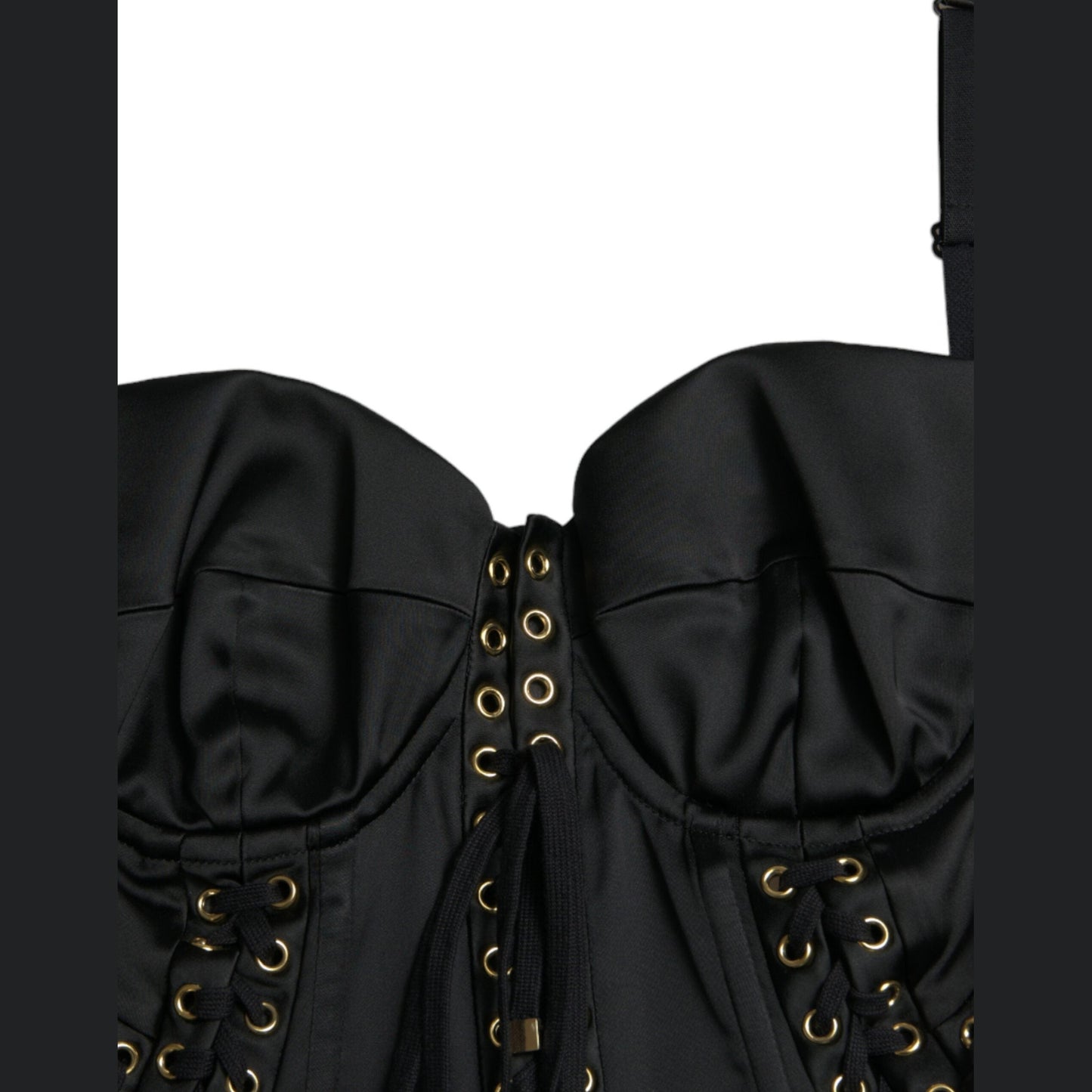 Dolce & Gabbana Black Bustier Corset Lace Bodycon Midi Dress