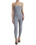 Dolce & Gabbana Gray Nylon Strapless Bodycon Jumpsuit Dress Dolce & Gabbana