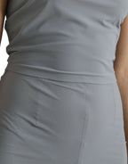 Dolce & Gabbana Gray Nylon Strapless Bodycon Jumpsuit Dress Dolce & Gabbana