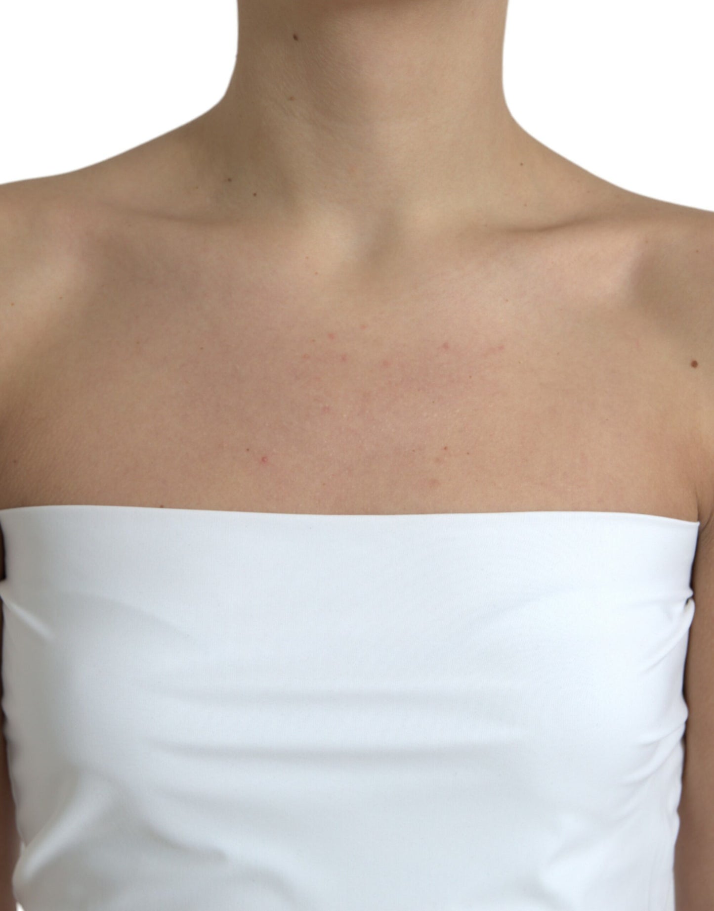 Dolce & Gabbana White Nylon Strapless Bodycon Jumpsuit Dress Dolce & Gabbana