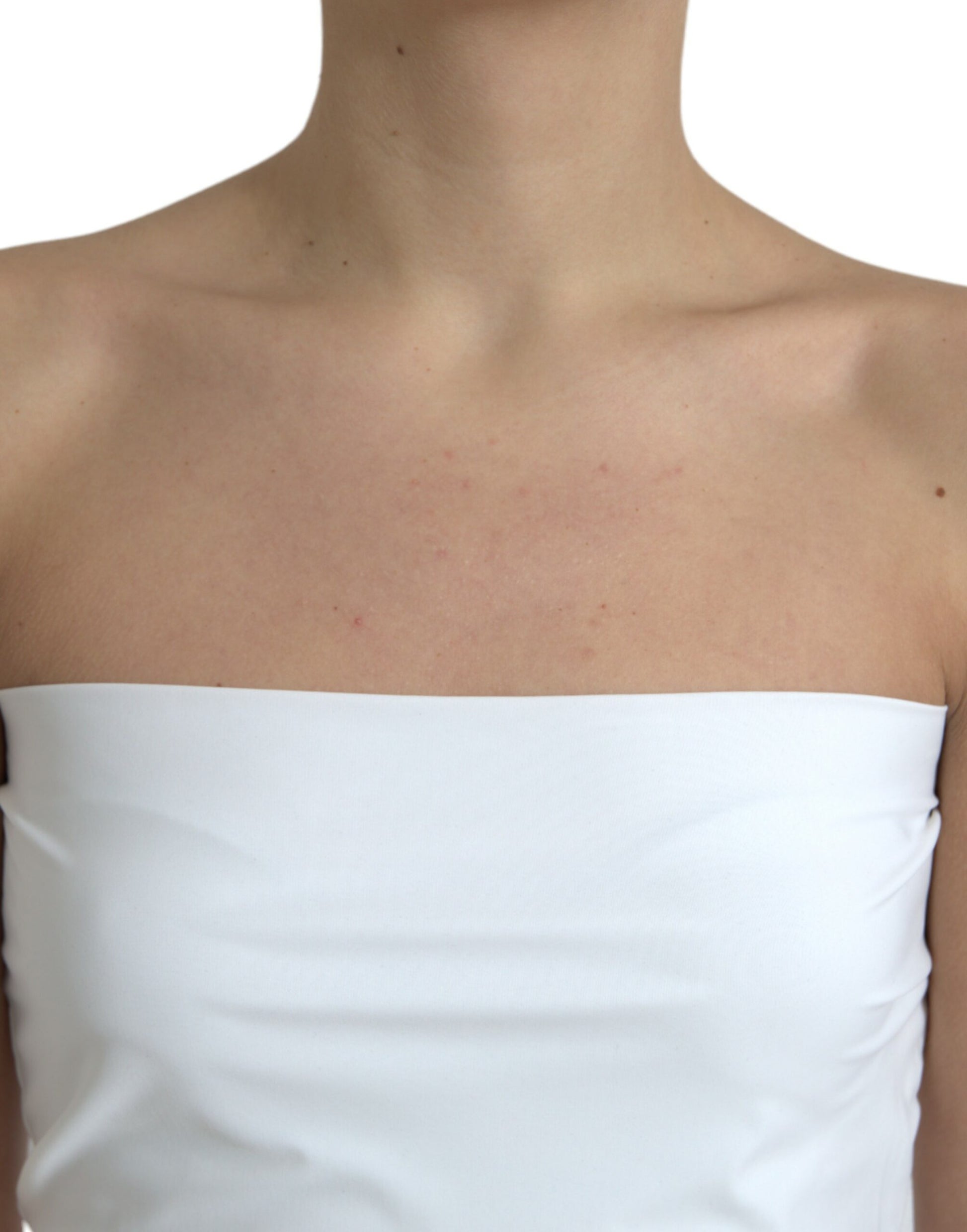 Dolce & Gabbana White Nylon Strapless Bodycon Jumpsuit Dress Dolce & Gabbana