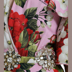 Dolce & Gabbana Multicolor Floral Crystal Embellished A-line Dress