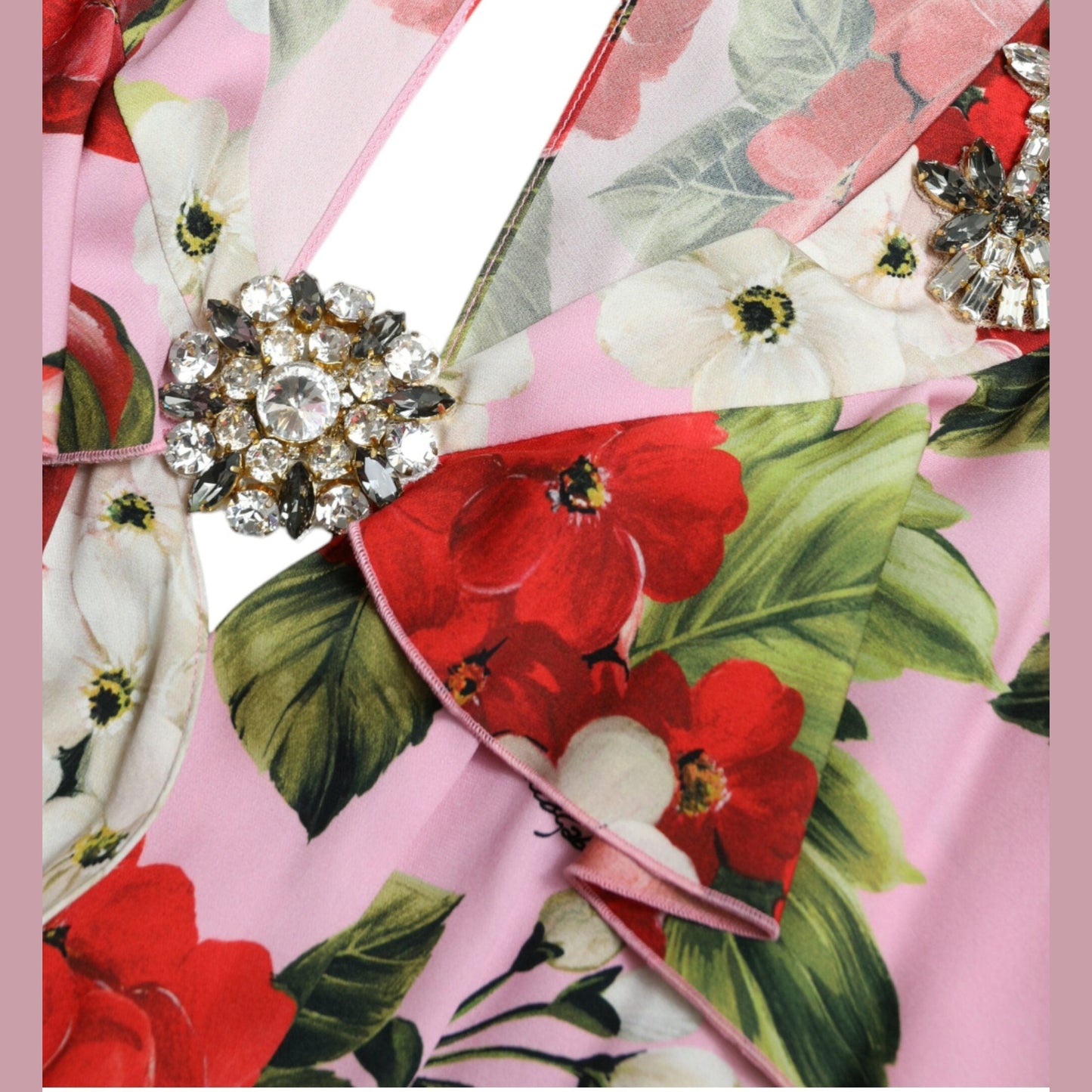 Dolce & Gabbana Multicolor Floral Crystal Embellished A-line Dress