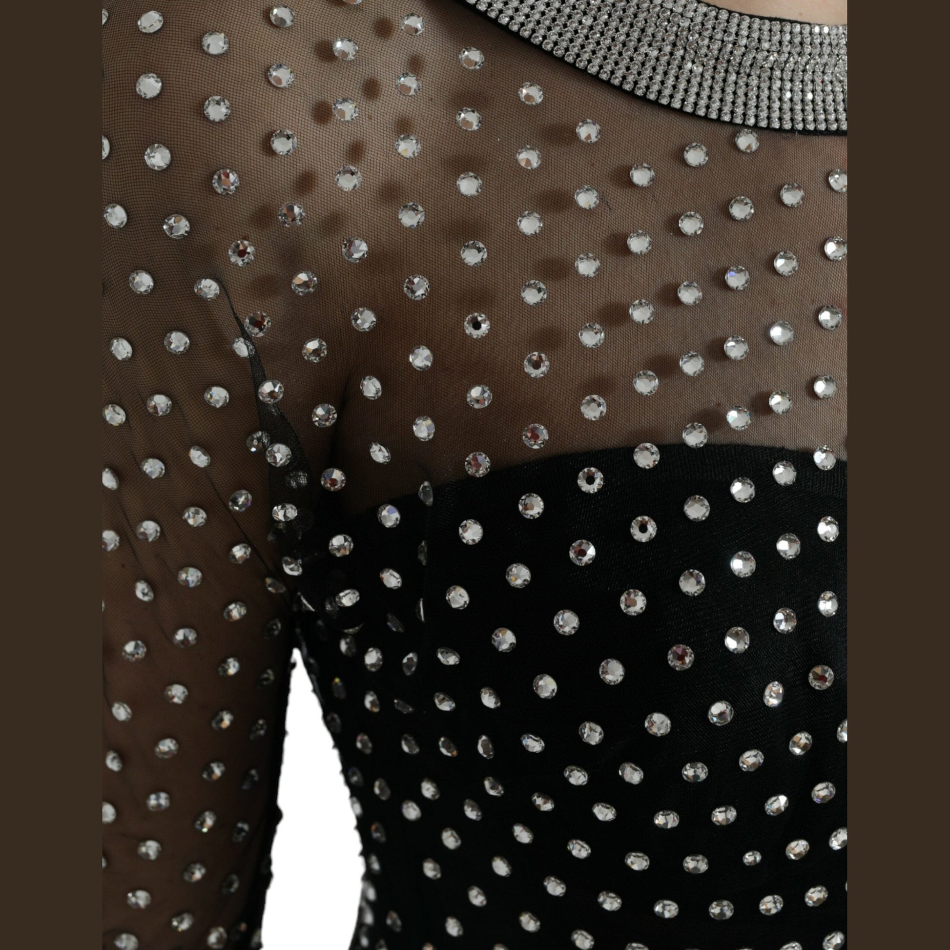 Dolce & Gabbana Black Crystal Embellished A-line Gown Dress Dolce & Gabbana