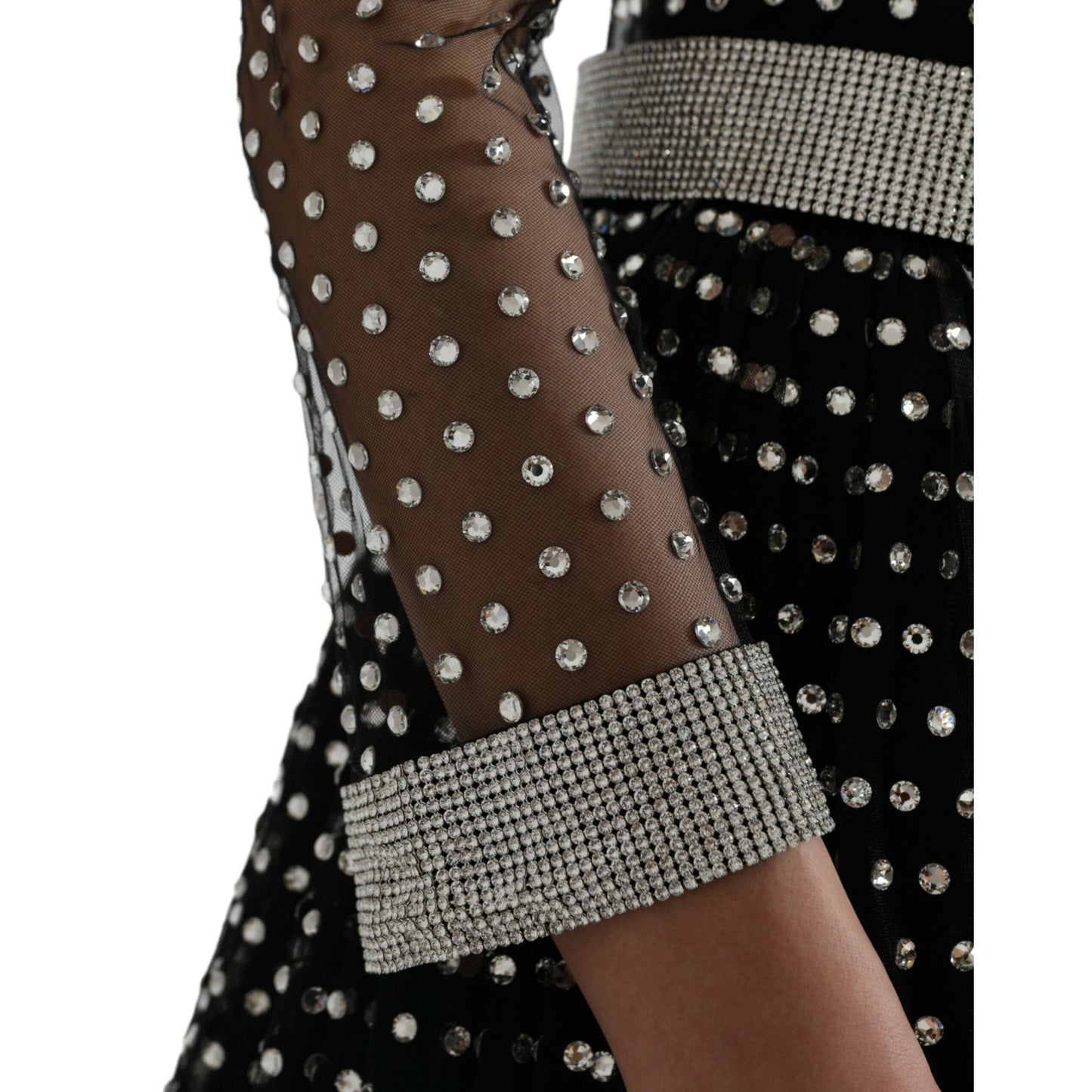 Dolce & Gabbana Black Crystal Embellished A-line Gown Dress Dolce & Gabbana