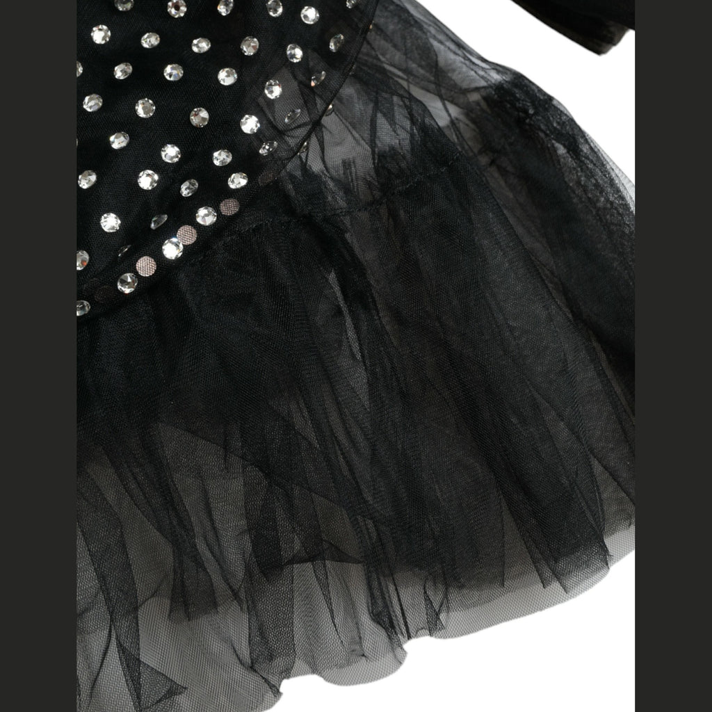 Dolce & Gabbana Black Crystal Embellished A-line Gown Dress