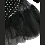 Dolce & Gabbana Black Crystal Embellished A-line Gown Dress