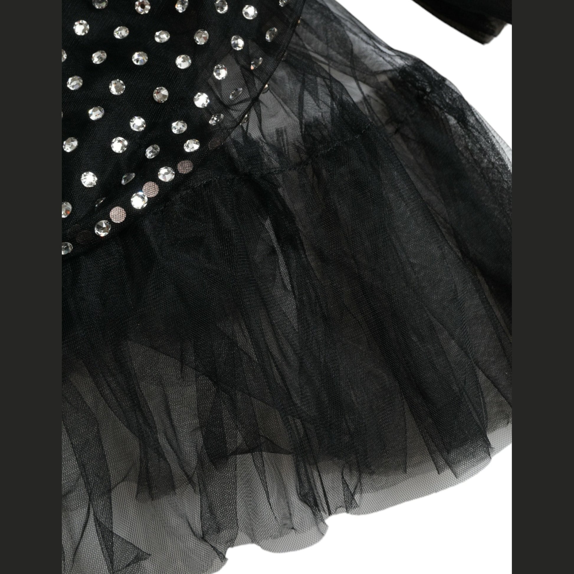 Dolce & Gabbana Black Crystal Embellished A-line Gown Dress Dolce & Gabbana