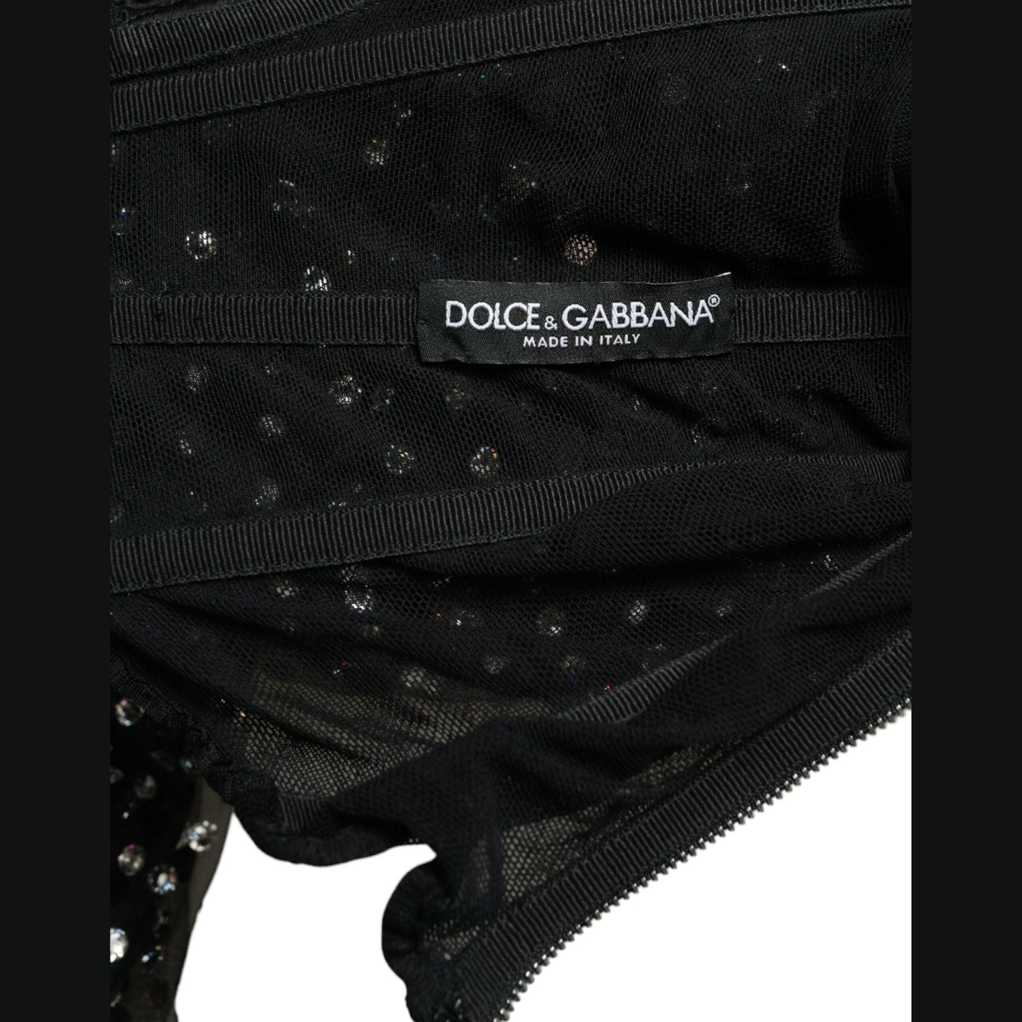 Dolce & Gabbana Black Crystal Embellished A-line Gown Dress Dolce & Gabbana