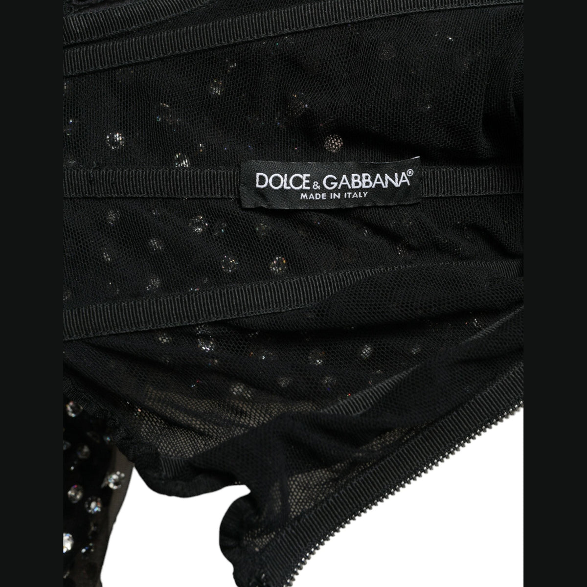 Dolce & Gabbana Black Crystal Embellished A-line Gown Dress