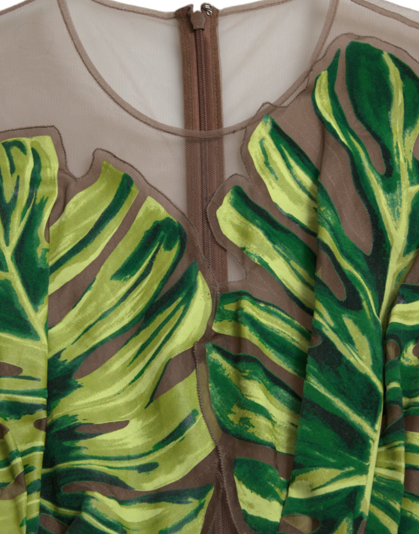 Dolce & Gabbana Green Banana Leaf Sleeveless Long Maxi Dress Dolce & Gabbana