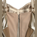 Dolce & Gabbana Metallic Gold Crystal Embellished Gown Dress