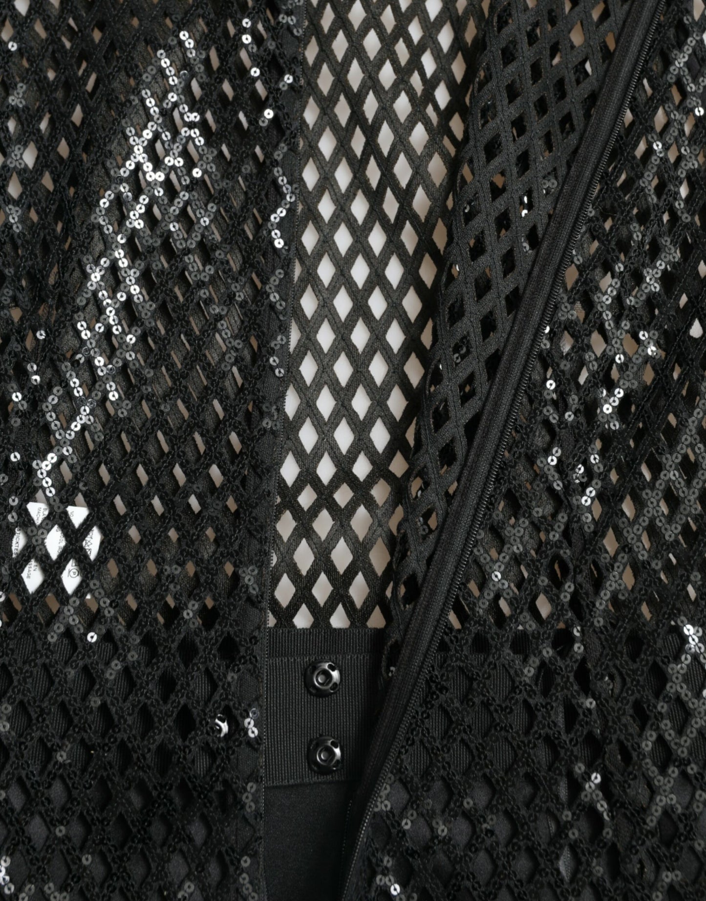 Dolce & Gabbana Black Sequined Sleeveless Mesh Layered Gown Dress Dolce & Gabbana