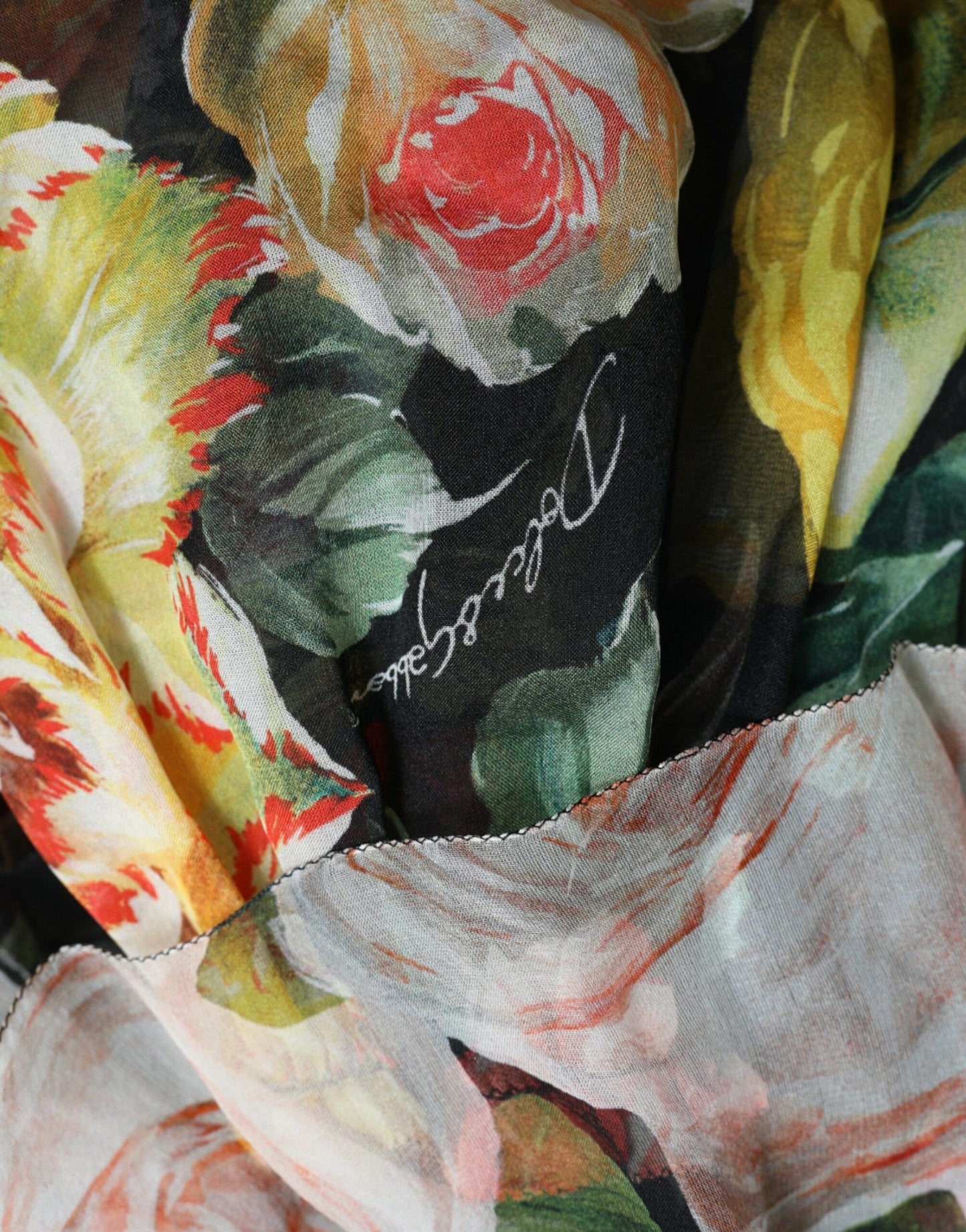 Dolce & Gabbana Multicolor Floral Chiffon Tiered Maxi Dress Dolce & Gabbana