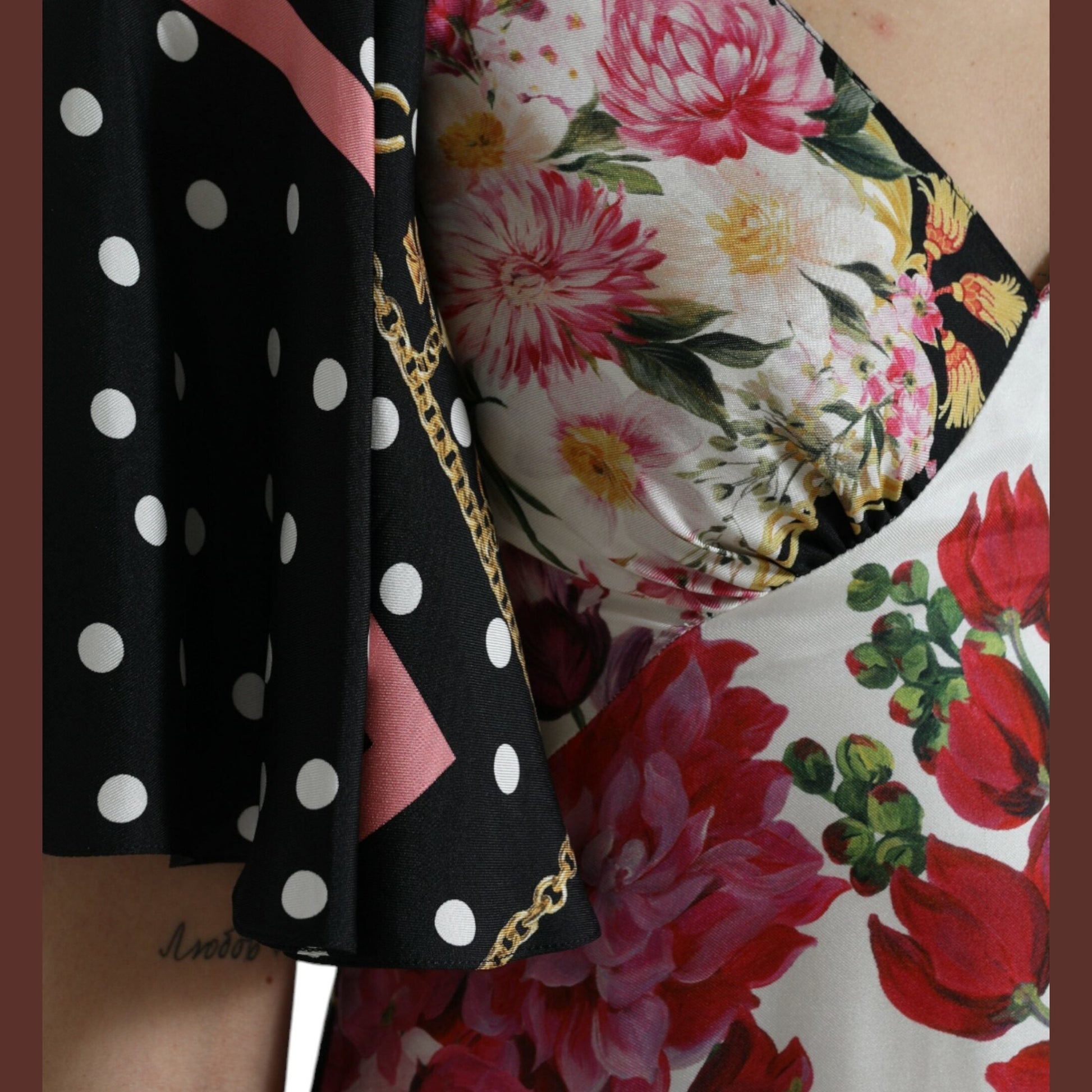 Dolce & Gabbana Multicolor Floral Print Silk Twill Gown Dress