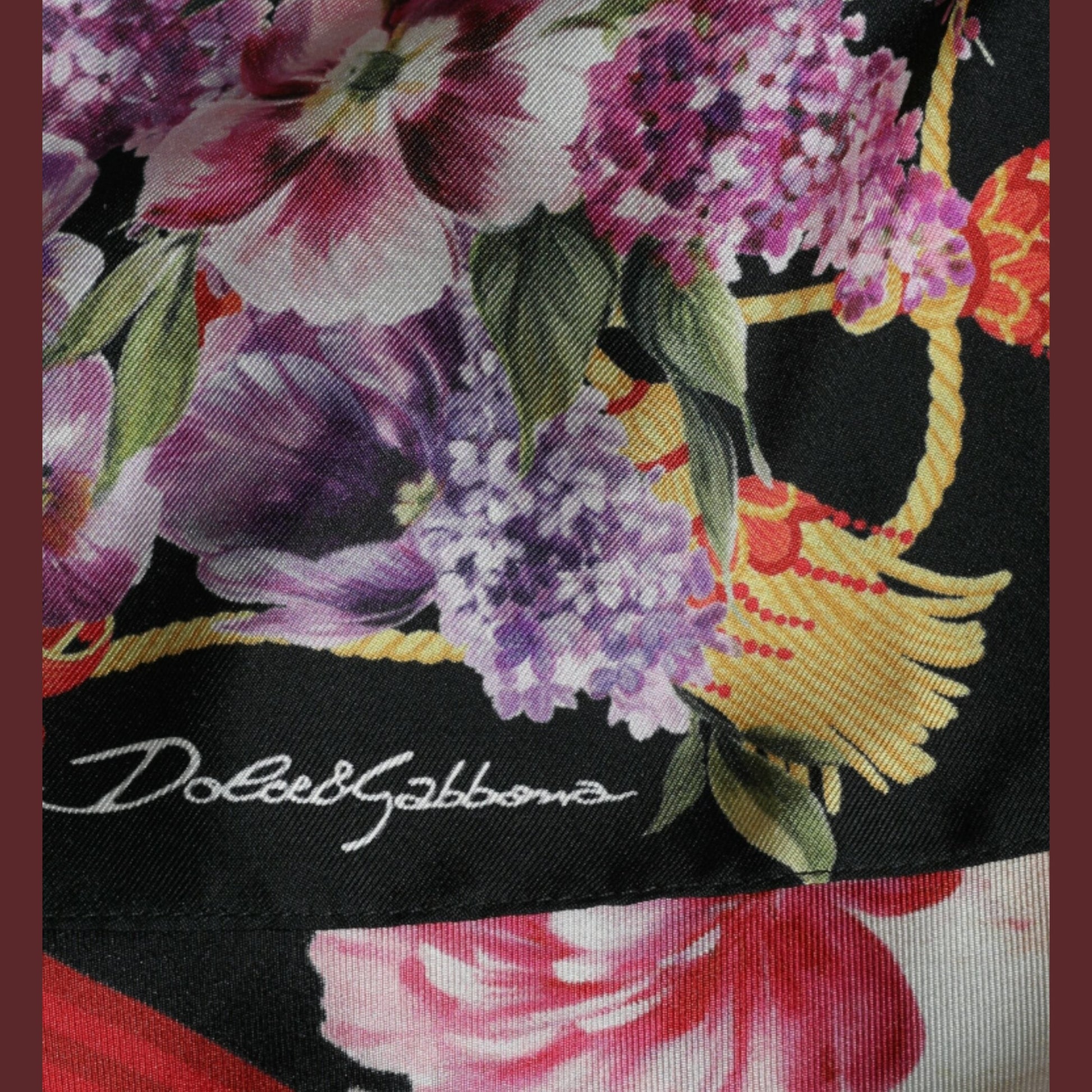 Dolce & Gabbana Multicolor Floral Print Silk Twill Gown Dress