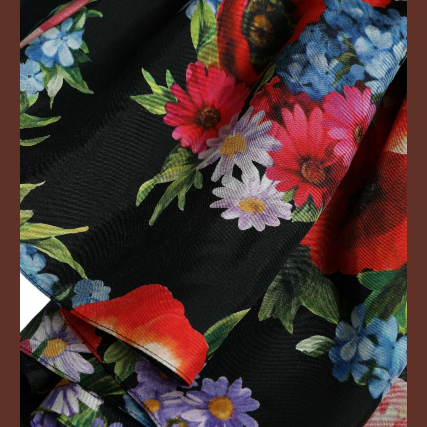 Dolce & Gabbana Multicolor Floral Print Silk Twill Gown Dress