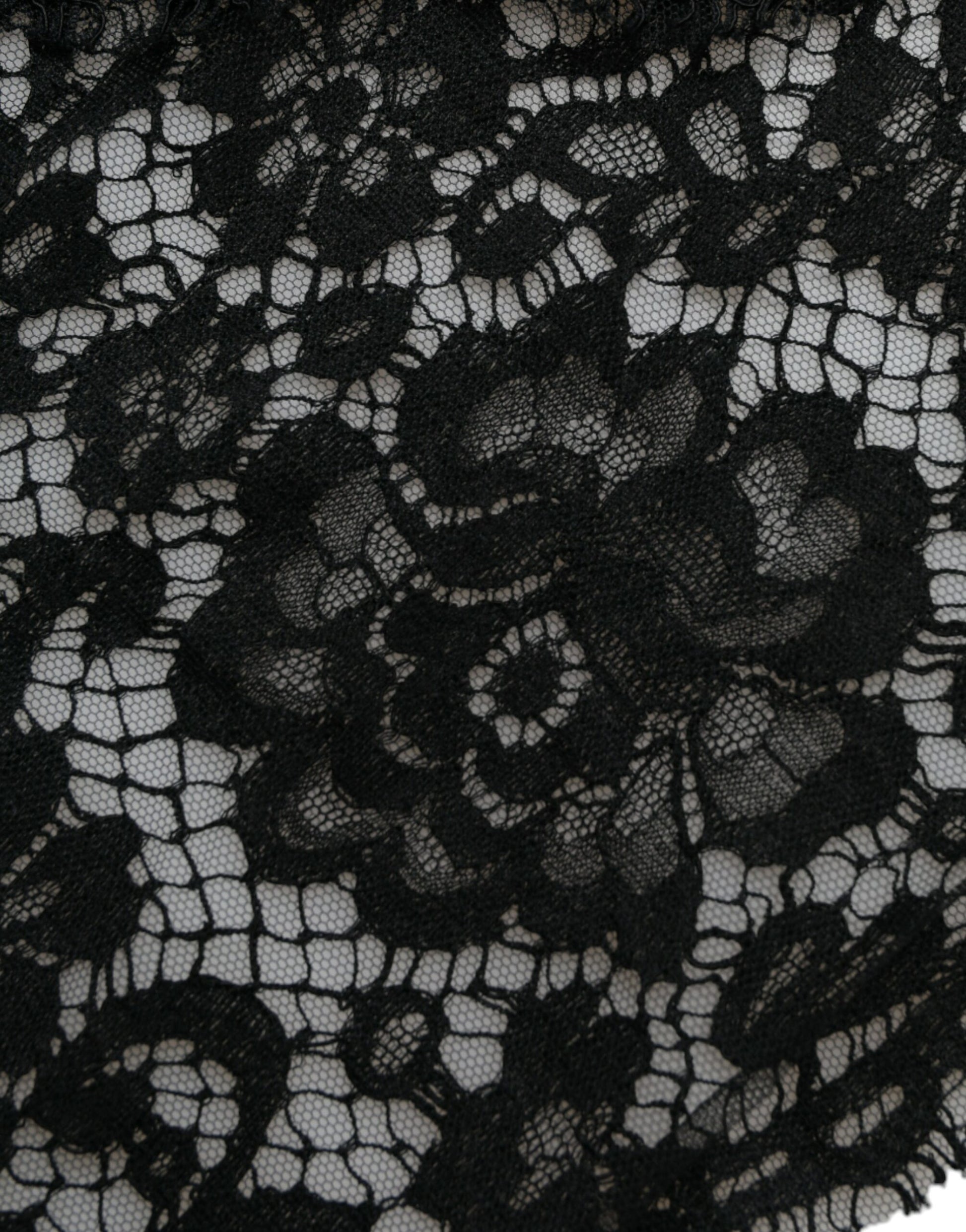 Dolce & Gabbana Black Lace Crystal Embellished Sheath Dress Dolce & Gabbana