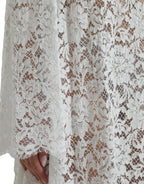 Dolce & Gabbana White Lace Crystal Embellished Shift Dress