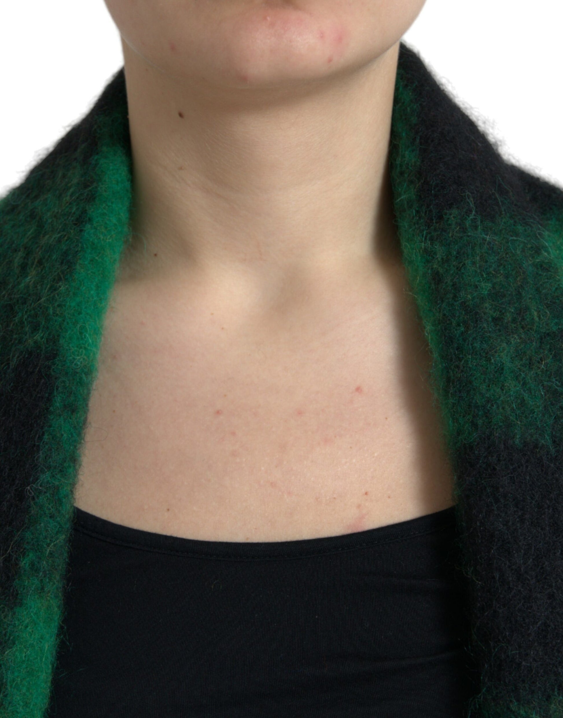 Dolce & Gabbana Black Green Buffalo Check Poncho Coat Jacket Dolce & Gabbana