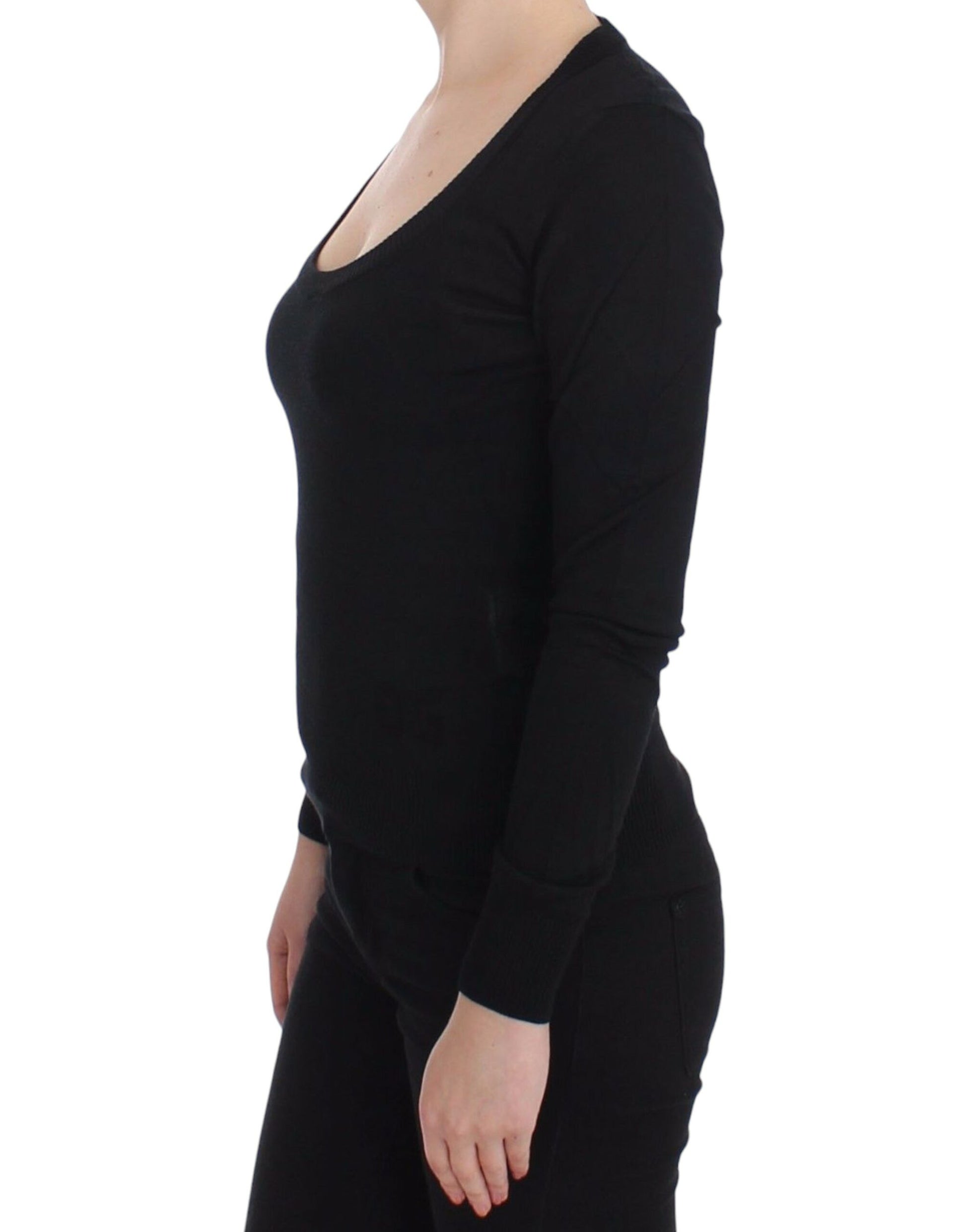 Dolce & Gabbana Black Cashmere Crewneck Sweater Pullover Dolce & Gabbana