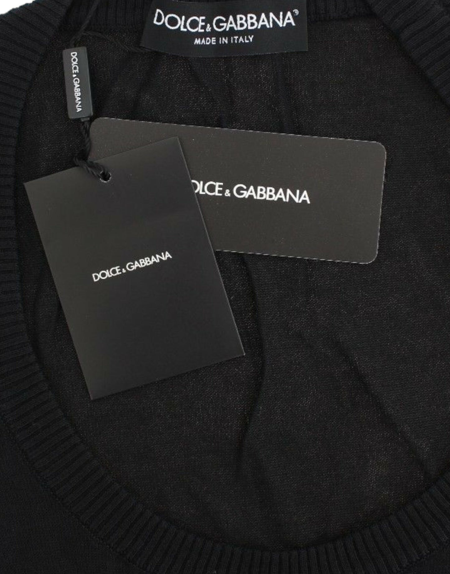 Dolce & Gabbana Black Cashmere Crewneck Sweater Pullover Dolce & Gabbana