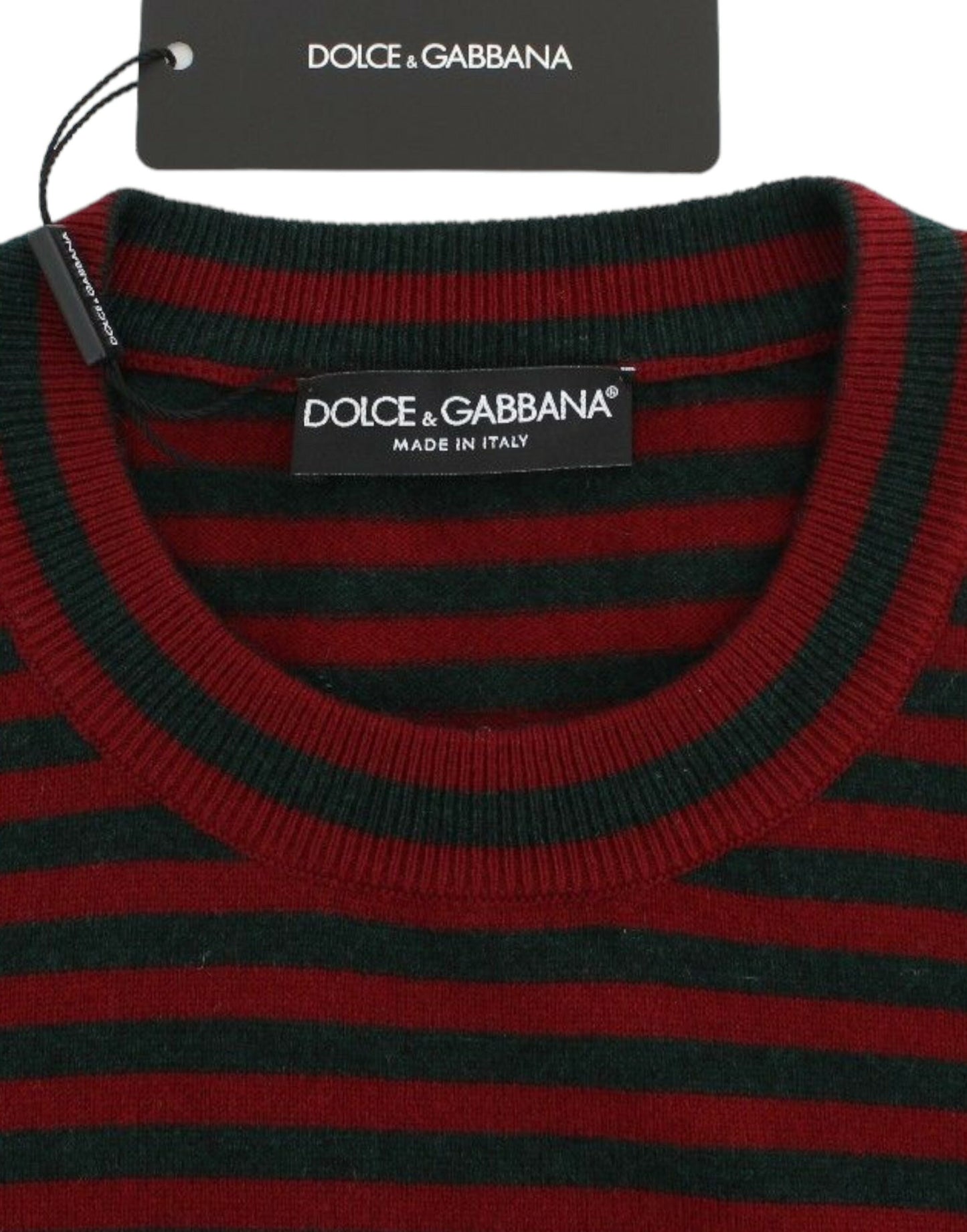 Dolce & Gabbana Red Gray Cashmere Short Sleeve Sweater Dolce & Gabbana