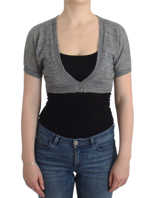 Ermanno Scervino Lingerie Knit Gray Bolero Sweater Cardigan Ermanno Scervino