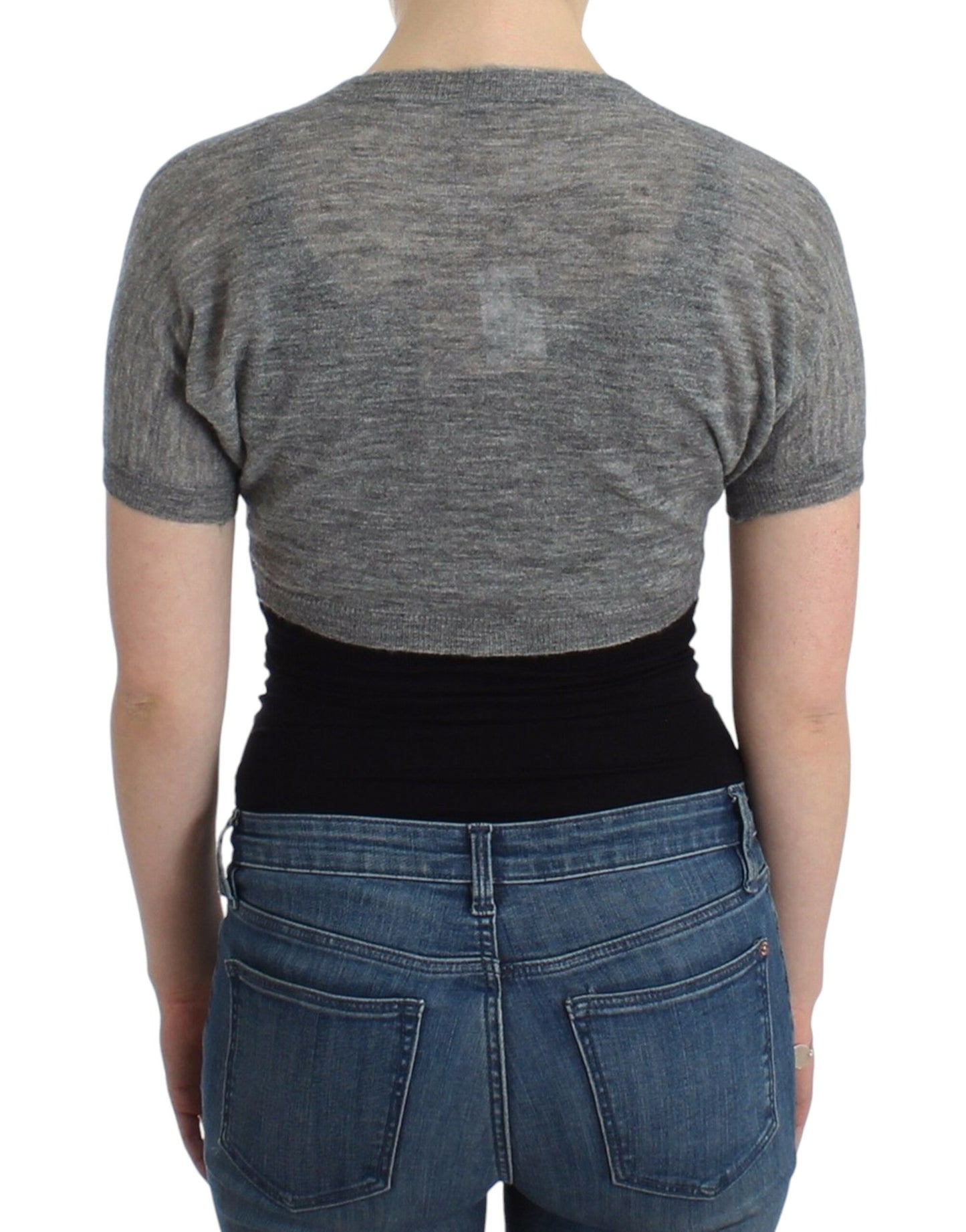 Ermanno Scervino Lingerie Knit Gray Bolero Sweater Cardigan Ermanno Scervino