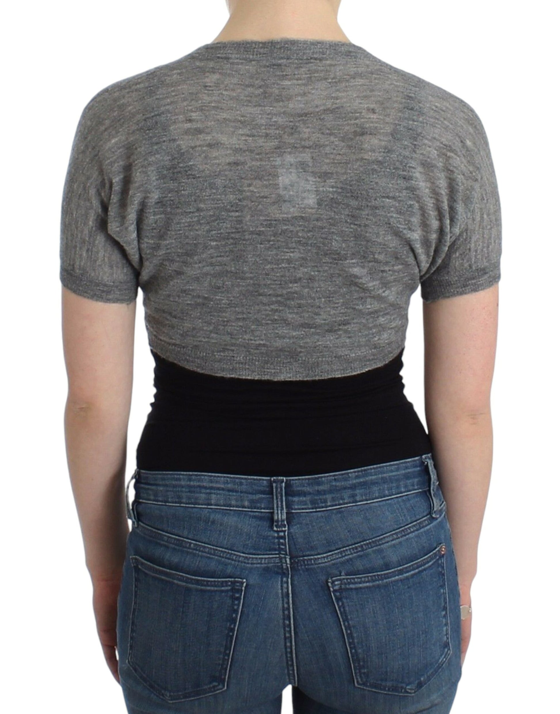 Ermanno Scervino Lingerie Knit Gray Bolero Sweater Cardigan Ermanno Scervino