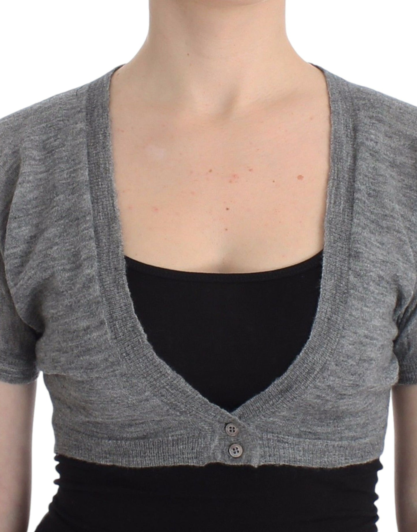 Ermanno Scervino Lingerie Knit Gray Bolero Sweater Cardigan Ermanno Scervino