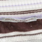 Ermanno Scervino Striped Lace V-Neck Short Sleeve Top Sweater
