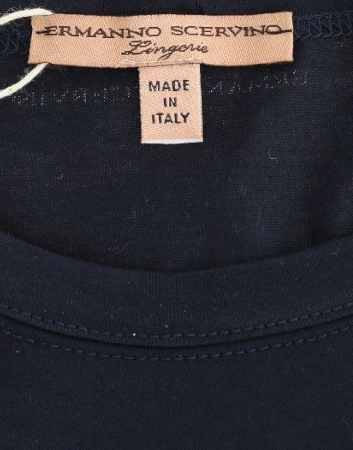 Ermanno Scervino Lingerie Blue Crewneck Cotton Logo T-shirt Ermanno Scervino