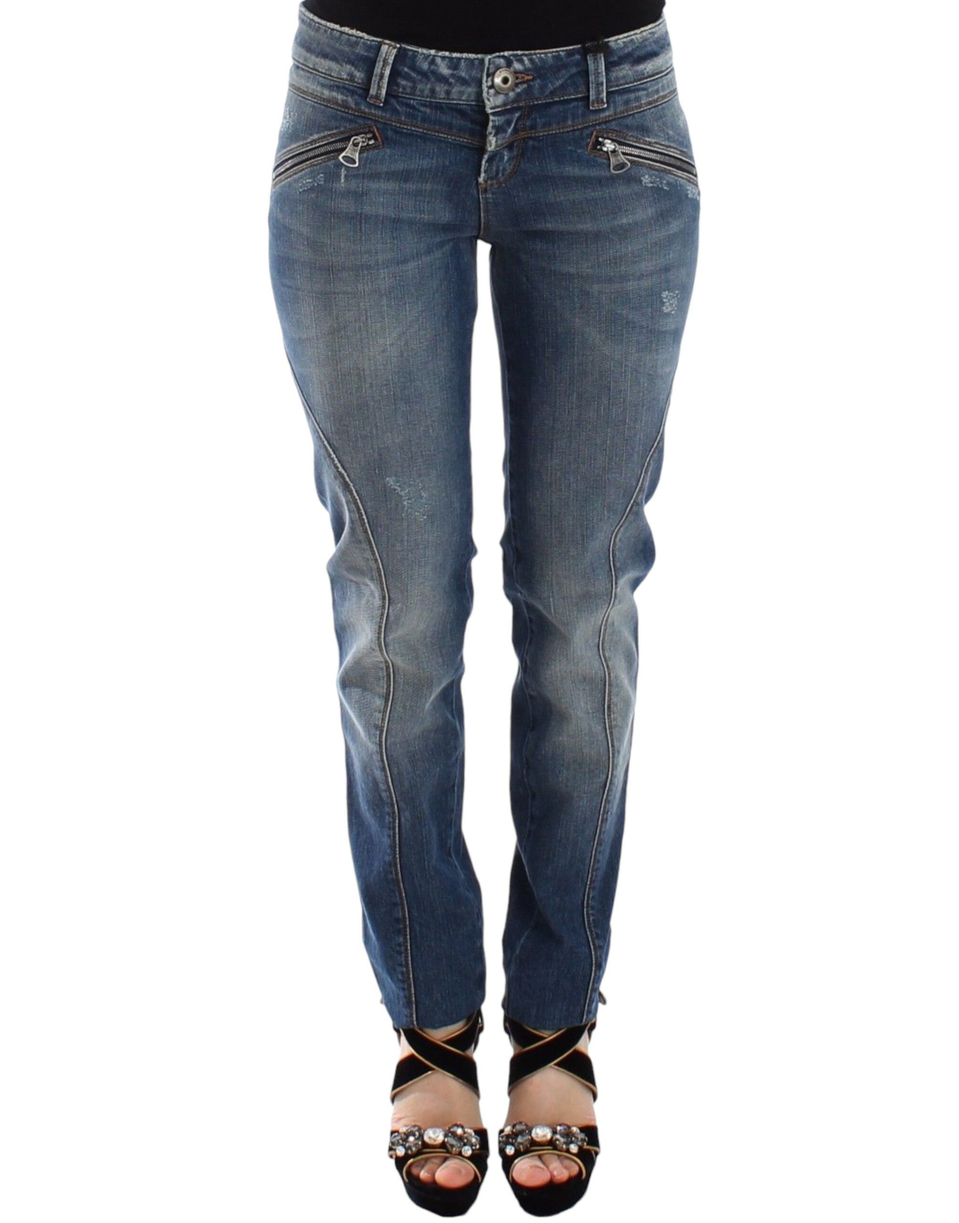 Ermanno Scervino Blue Slim Jeans Denim Pants Straight Stretch Ermanno Scervino