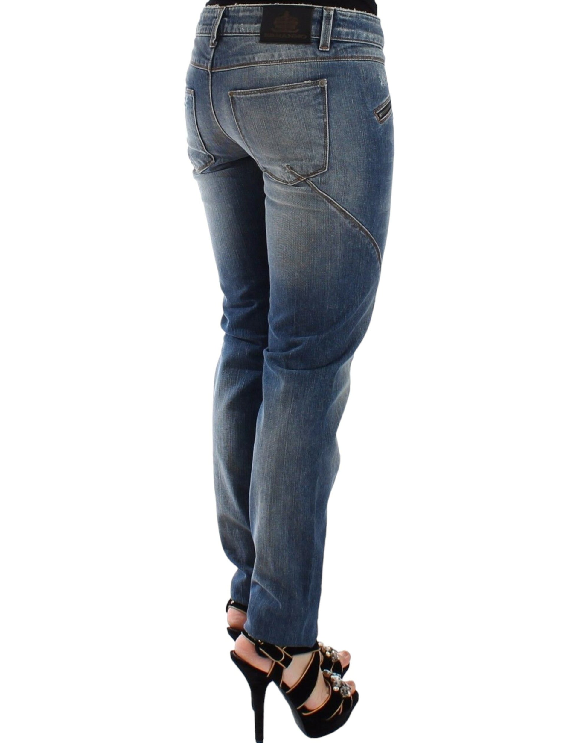 Ermanno Scervino Blue Slim Jeans Denim Pants Straight Stretch Ermanno Scervino