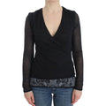 Ermanno Scervino Black Wool Blend Stretch Long Sleeve Sweater