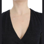 Ermanno Scervino Black Wool Blend Stretch Long Sleeve Sweater