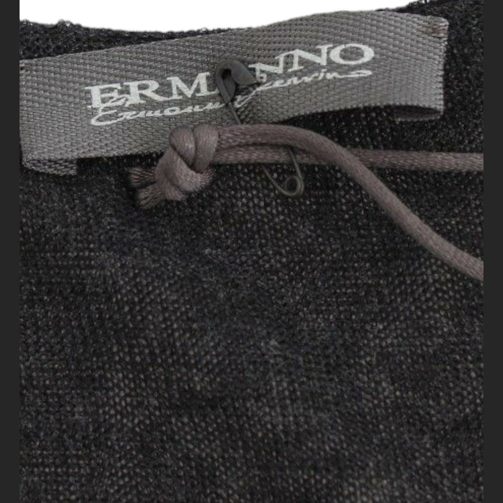 Ermanno Scervino Black Wool Blend Stretch Long Sleeve Sweater