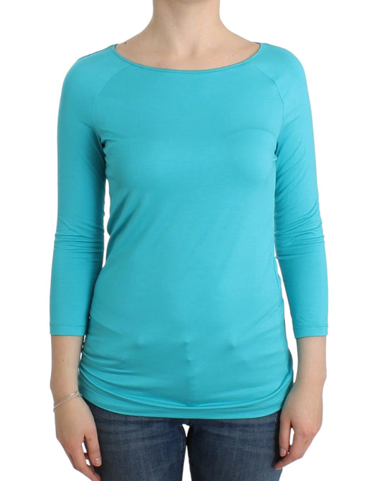 Ermanno Scervino Lingerie Blue Top Blouse Jumper Modal Solid Ermanno Scervino