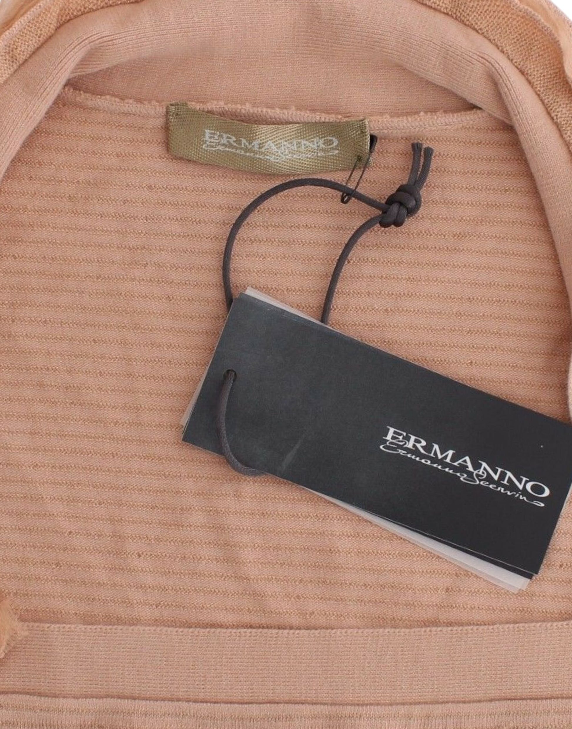 Ermanno Scervino Orange Wool Blend Striped Long Sleeve Top Ermanno Scervino