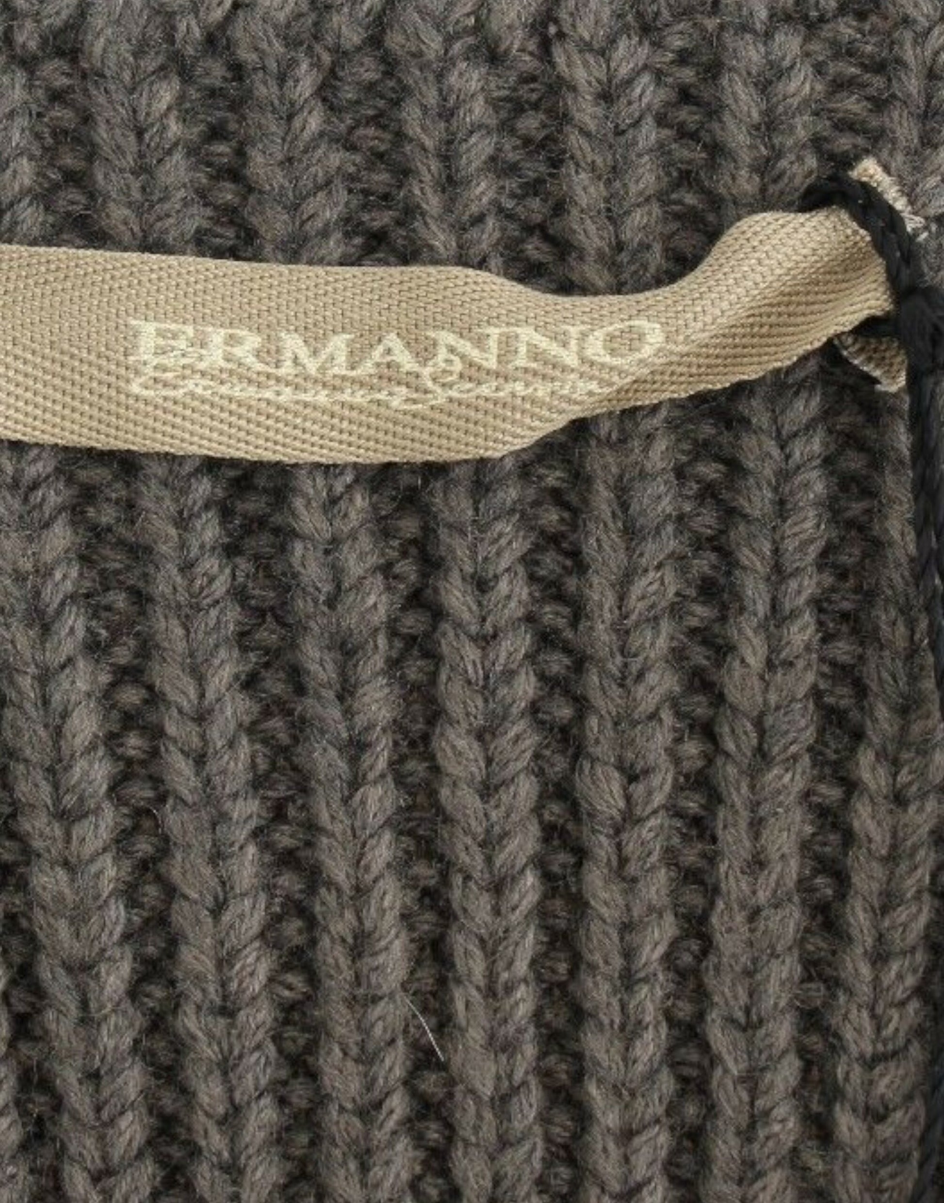 Ermanno Scervino Gray Knit Top Knitted Sweater Merino Wool Ermanno Scervino