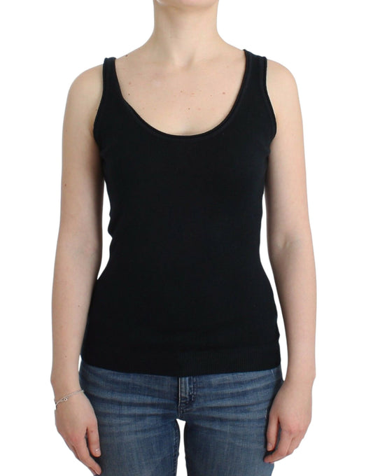 Ermanno Scervino Black Knit Top Knitted Sweater 100% Cashmere Ermanno Scervino